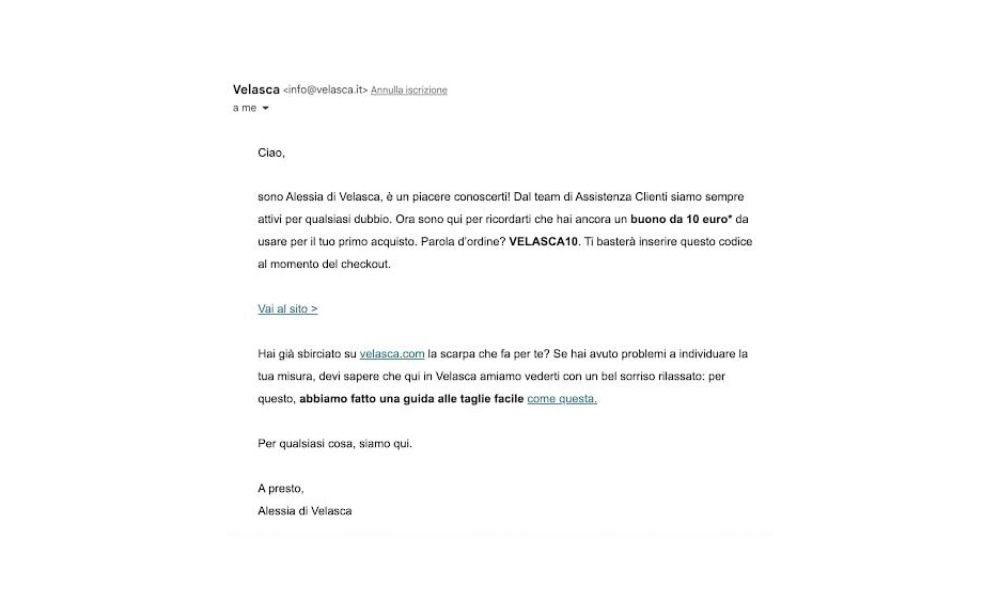 Esempio personal shopper.